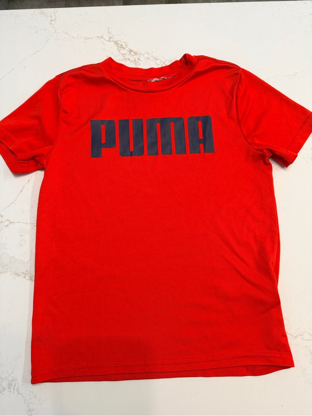 Puma Kids Red Tee with Navy Logo